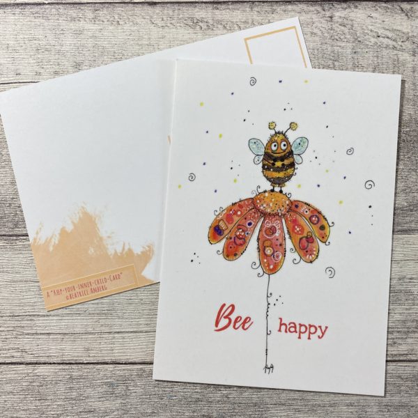 Postkarte Bee Happy