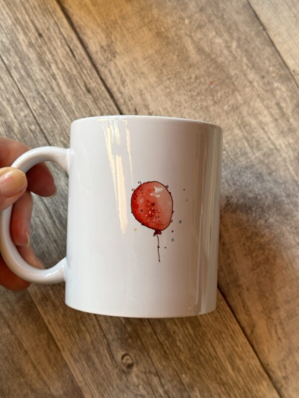 Haferl Tasse mit Eule und Luftballon