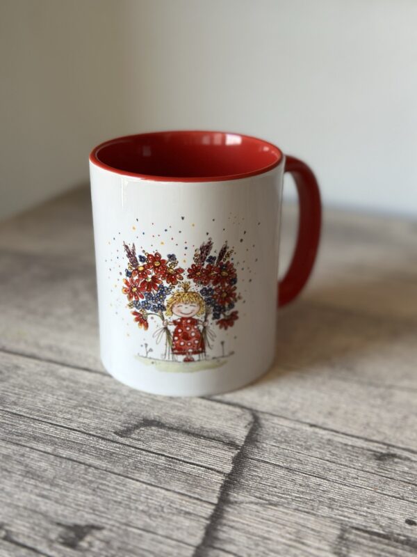 Haferl Tasse mit Blumenmädchen